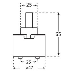 47mm Replacement Ceramic Disk High Output Cartridge Dimensions