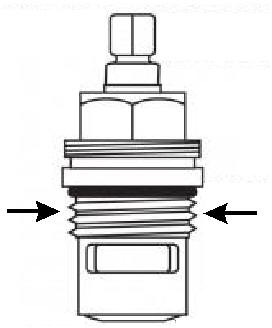 Where to measure the thread on a tap valve