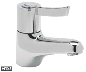 Lever operated mono basin mixer with sequential control and lever operation