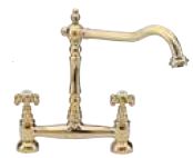 FRENCH CLASSIC bridge sink mixer - Antique Gold Plated