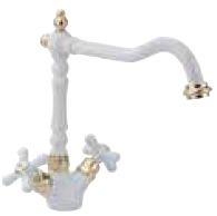 FRENCH CLASSIC mono sink mixer - antique white/antiques gold plated