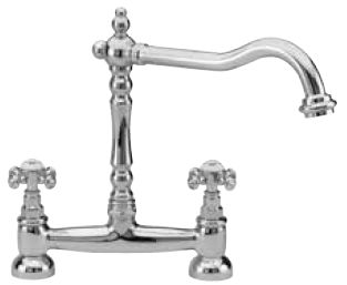 FRENCH CLASSIC bridge sink mixer - Chrome Plated