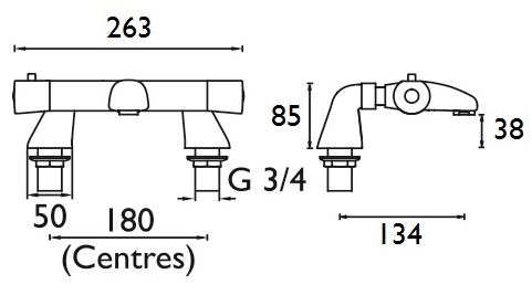 Artisan Bath Mixer Diagram