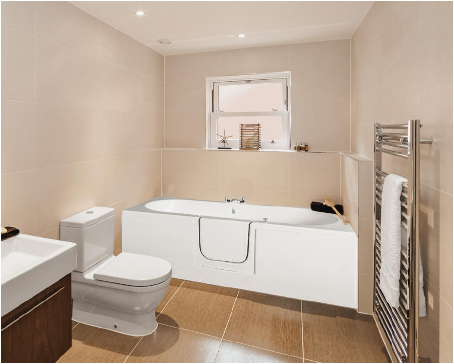 CORDOVA walk in bath with central entrance door