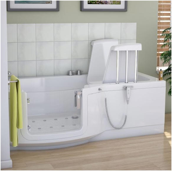 Indiana walk in bath with lifting seat in raised position