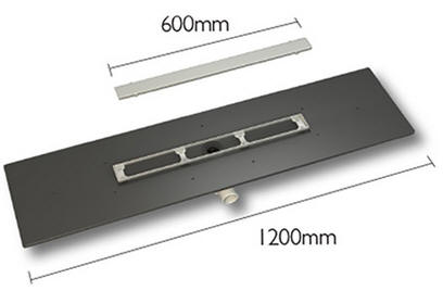 MONO DECK drainage component illustrated with 600mm waste gully and grill