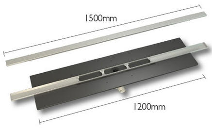 MONO DECK drainage component illustrated with 1500mm waste gully and grill