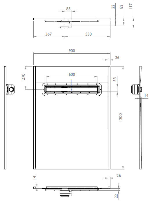 IMPEY Aquadec Linear 2 - 1200mm x 900mm