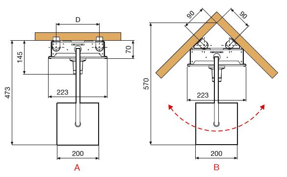 Cascata 2 shower panel by Novellini - technical drawing plan view