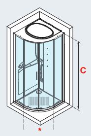 Novellini EON Quadrant shower cubicle diagram
