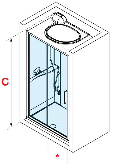 Novellini EON 2P alcove shower pod RH entry