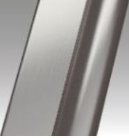 Brushed Inox colour option. A brushed finish with a colour similar to that of gun metal.