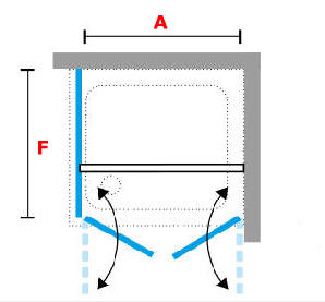 Novellini Young PLUS 2B enclosure in corner setting with added fixed end panel (2)